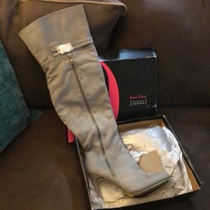 Brand new over the knee grey suede boots size 9